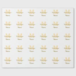 Braut-Squad-Monogramm goldene Brautparty einfach  Geschenkpapier