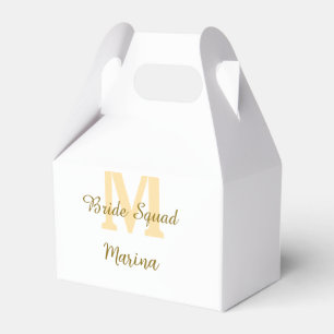 Braut-Squad-Monogramm goldene Brautparty einfach  Geschenkschachtel