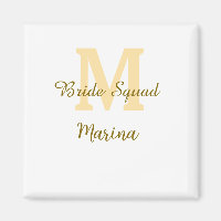 Braut-Squad-Monogramm goldene Brautparty einfach 