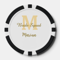 Braut-Squad-Monogramm goldene Brautparty einfach 