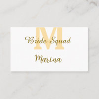 Braut-Squad-Monogramm goldene Brautparty einfach