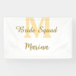 Braut-Squad-Monogramm goldene einfache Brautparty  Banner