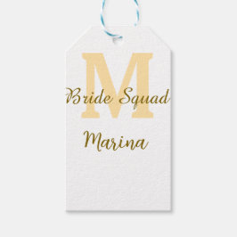 Braut-Squad-Monogramm goldene einfache Hochzeitsdu Geschenkanhänger