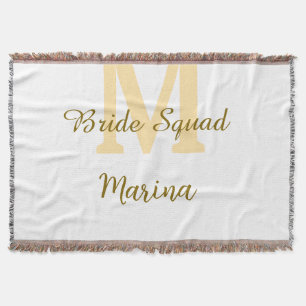 Braut-Squad-Monogramm goldene Hochzeitsparty einfa Decke