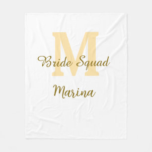 Braut-Squad-Monogramm goldene Hochzeitsparty einfa Fleecedecke