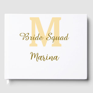 Braut-Squad-Monogramm goldene Hochzeitsparty einfa Gästebuch