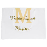 Braut-Squad-Monogramm goldene Hochzeitsparty einfa