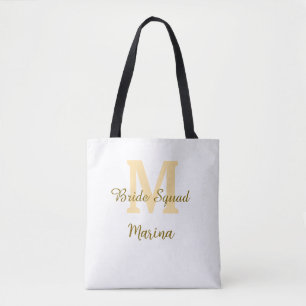 Braut-Squad-Monogramm goldene Hochzeitsparty einfa Tasche