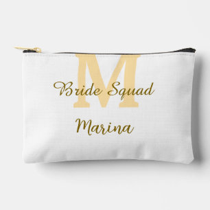 Braut-Squad-Monogramm goldene Hochzeitsparty einfa Zubehörtasche