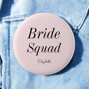 Braut Squad Rosa Schwarz Hochzeitsknopf Button