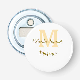 Braut-Squadron-Monogramm goldene Brautparty einfac Flaschenöffner