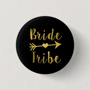 Braut-Stamm-Brautjungfern-Goldknopf Button