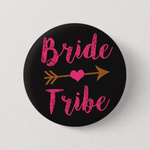 Braut-Stamm-Brautjungfern-Rosa-Skriptknöpfe Button
