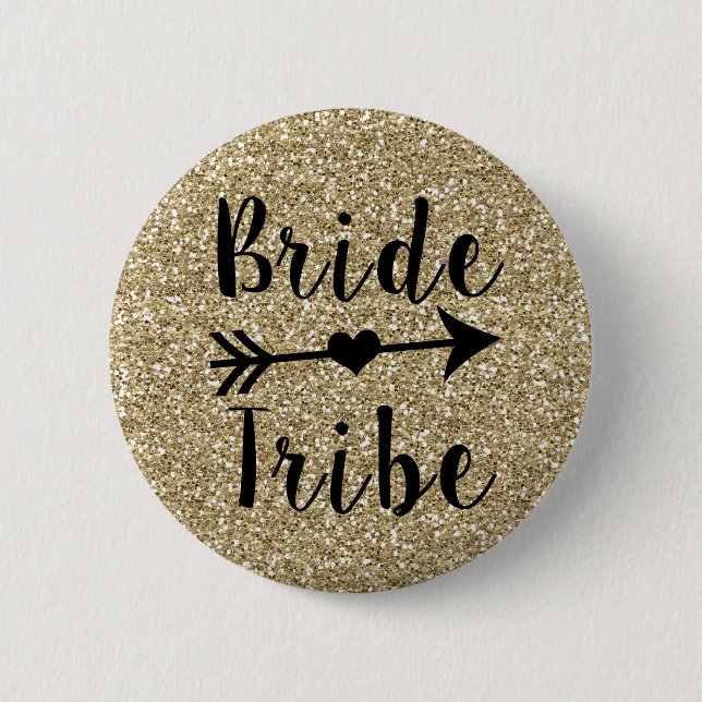 Braut-Stamm-BrautjungferngoldGlitterknopf Button (Vorderseite)