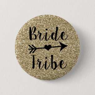 Braut-Stamm-BrautjungferngoldGlitterknopf Button