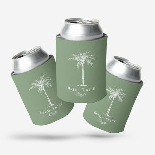 Braut Stamm Sage Green White Palm Tree Custom Dosenkühler