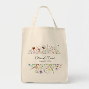Braut-Tasche mit Wildblumenwiese Tragetasche