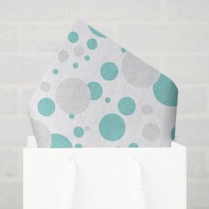 Braut Teal Blau Punkte Brautparty Party Seidenpapier