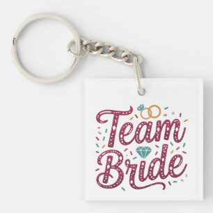 Braut-Team Burgunder Glitter Hochzeit Schlüsselanh Schlüsselanhänger