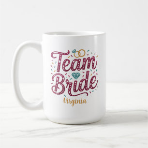 Braut-Team Glitzer Brautjungfer Geschenk Kaffeetas Kaffeetasse