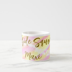 Braut-Team goldenes Pastell Rosa farbenfroher Glit Espressotasse