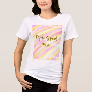 Braut-Team goldenes Pastell Rosa farbenfroher Glit Tri-Blend Shirt