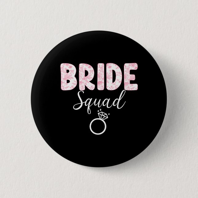 Braut-Team Junggesellinnenabschied Coquette Bow Button (Vorderseite)