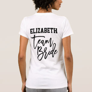 Braut-Team Zitat Schwarz Einfache Brautjungfer Mon T-Shirt
