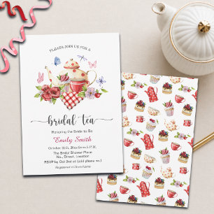 Braut-Teeparty Florale Hochzeitsdusche Einladung