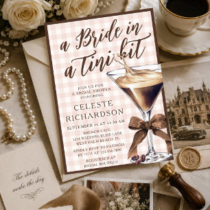 Braut Tini Bit Bow Espresso Martini Brautabschied Einladung