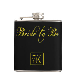 Braut-to-be personalisierte Monogramm-Verlobungsfe Flachmann