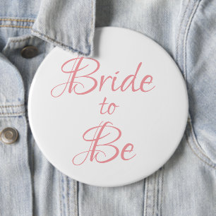 Braut-to-be Pink Schrift Hochzeit elegant einfach Button
