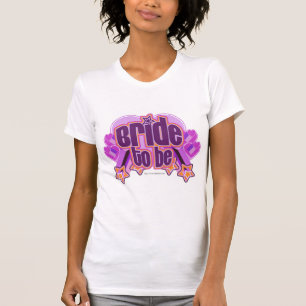 Braut-to-be-Verlobungs-Slogan im lila Stil T-Shirt
