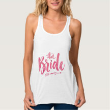 Braut-Trägershirt - rosa Aquarell