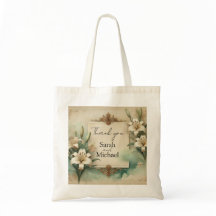 Braut-Tragetasche mit antiken Lilien 