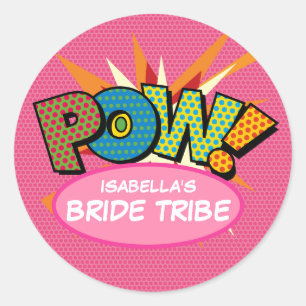 Braut Tribe Lustige Moderne Comic-Serie Runder Aufkleber