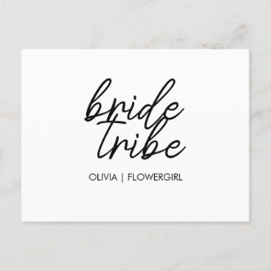 Braut Tribe Moderne Blumenmädchen Hochzeit Postkarte