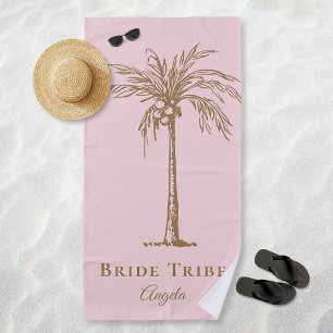 Braut Tribe Rosa Gold Palmenbaum Custom Strandtuch