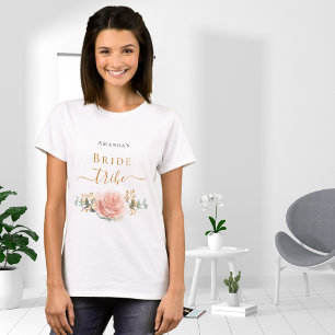 Braut Tribe Rosen Gold Blumen Eukalyptus Grün T-Shirt