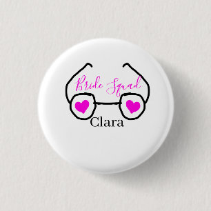 Braut-Trupp rosa schwarze Schwimmbrille Herz Braut Button