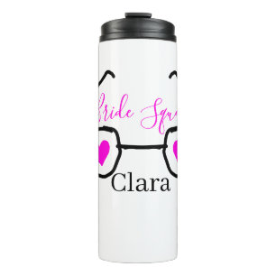 Braut-Trupp rosa schwarze Schwimmbrille Herz Braut Thermosbecher