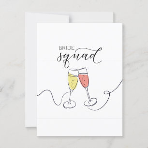 Braut-Truppe Champagner-Trinkspruch Postkarte