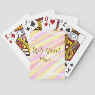 Braut-Truppe goldenes Pastell rosa farbenfroher Gl Spielkarten