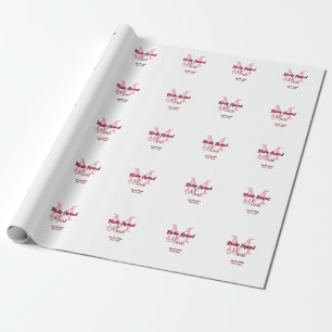 Braut-Truppe Namen-Monogramm Brautjungfer Pink Dat Geschenkpapier