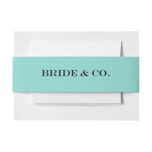 BRAUT u. Co aquamarine blaue Einladungsbanderole