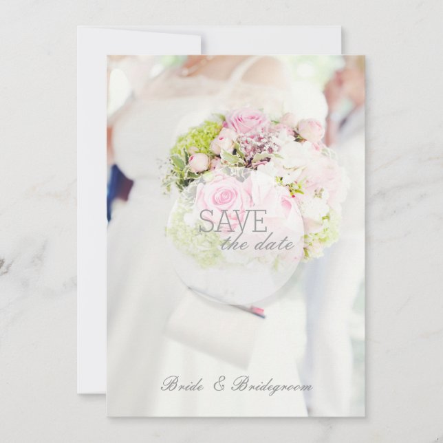 Braut und Blume Bouquet Wedding Save The Date (Vorderseite)