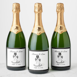 Braut und Braut Hochzeit Personalisiert Sparkling 