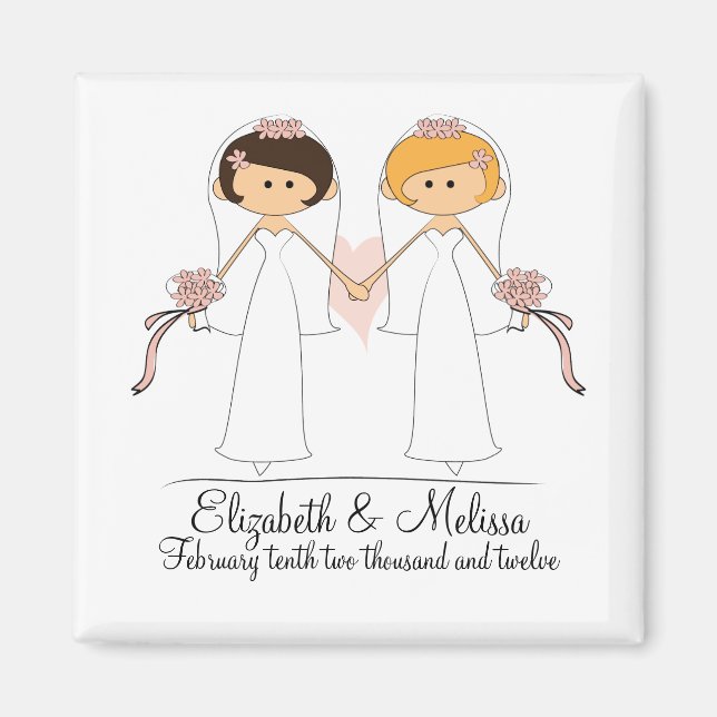 Braut und Braut Hochzeitsmagnet-Favoriten Magnet (Vorne)