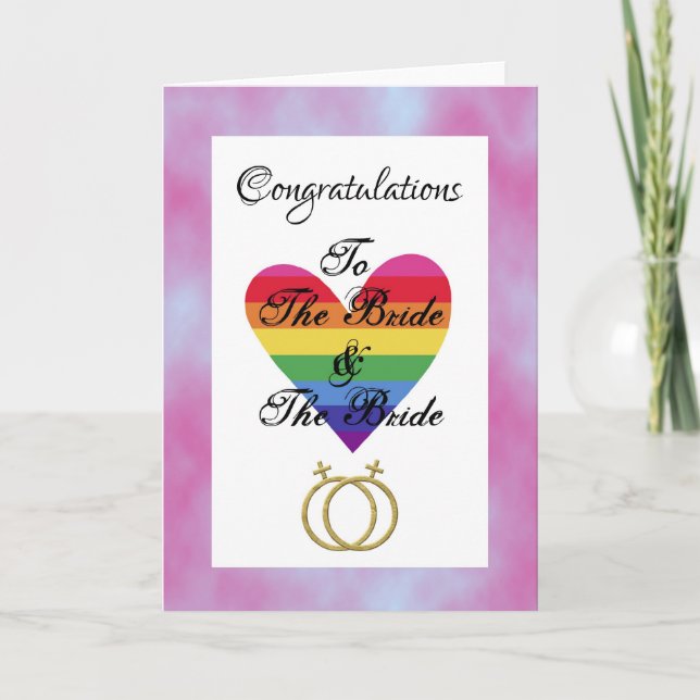 Braut und Braut homosexuelle lesbische Karte (Vorderseite)