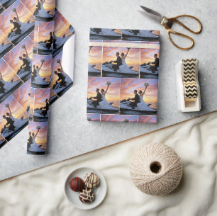 Braut und Bräutigam auf einem Jet-Ski Geschenkpapier